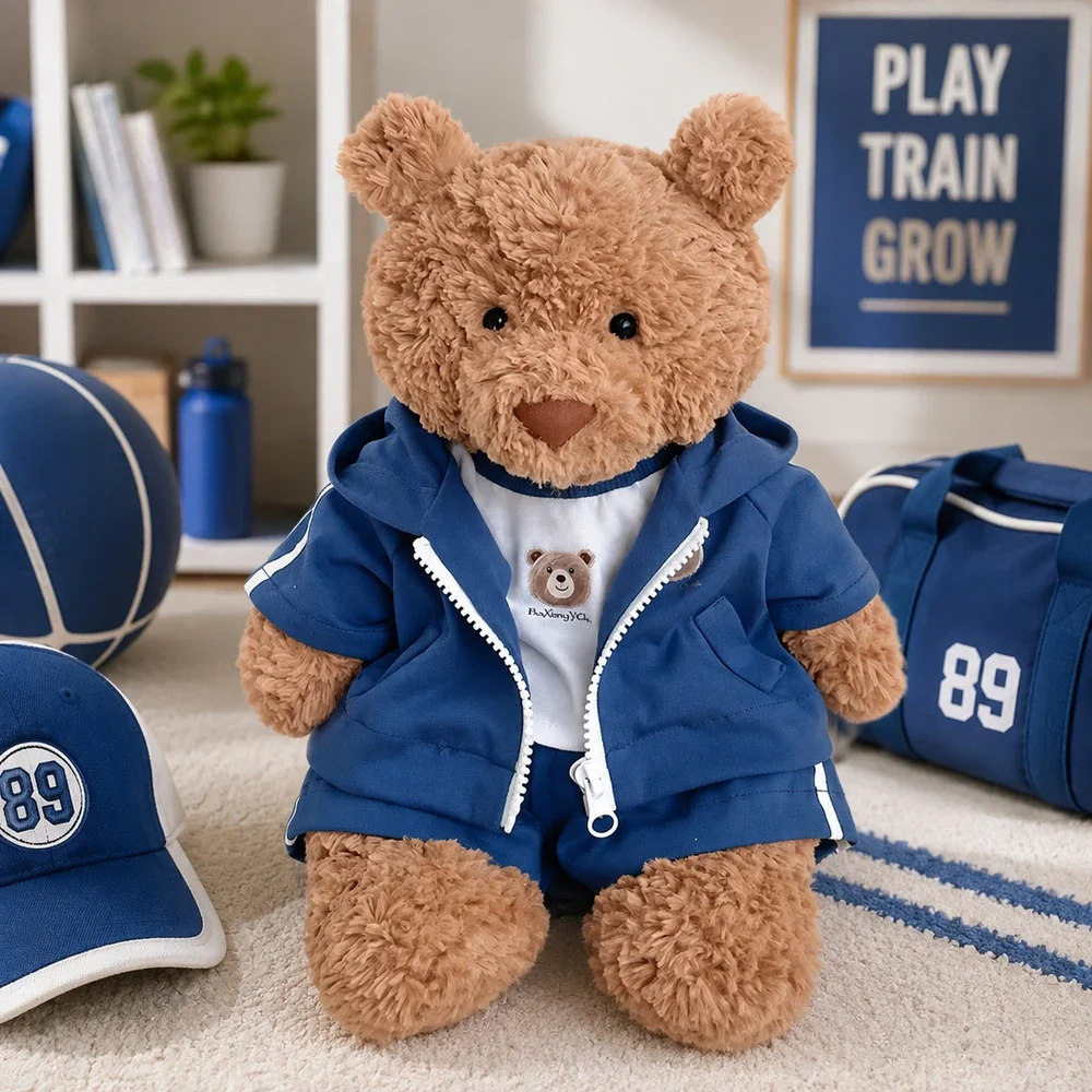 Navy 3-Piece Sports for Bartholomew Bear Plush – 14 Inch [BXYC-40-14IN]